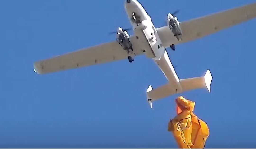Lifeboat deployed from drone